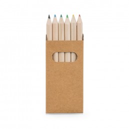 Caixa De Cartão Com 6 Mini Lápis De Cor Personalizado