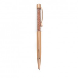 Caneta Metálica Com Cristais E Detalhe Superior Similar A Um Diamante Personalizada