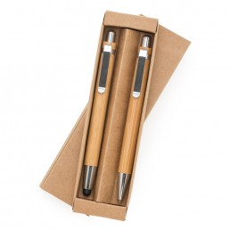Kit Ecológico Caneta E Lapiseira Bambu Promocional